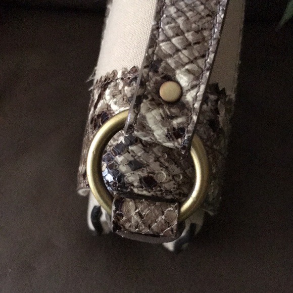 Burberry, stunning canvas and snake embossed crossbody/clutch, handbag - Picture 9 of 9